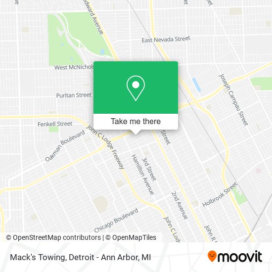 Mack's Towing map