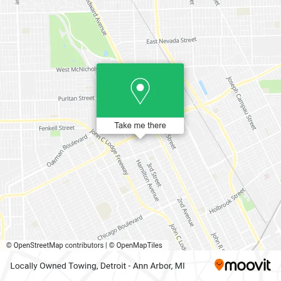 Locally Owned Towing map