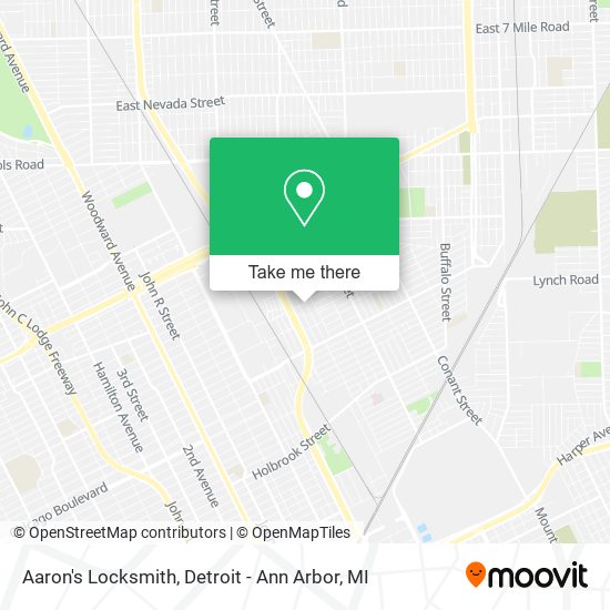 Aaron's Locksmith map