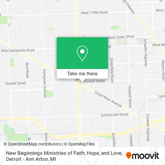 Mapa de New Beginnings Ministries of Faith, Hope, and Love