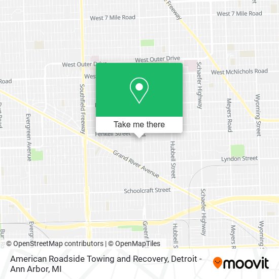 Mapa de American Roadside Towing and Recovery