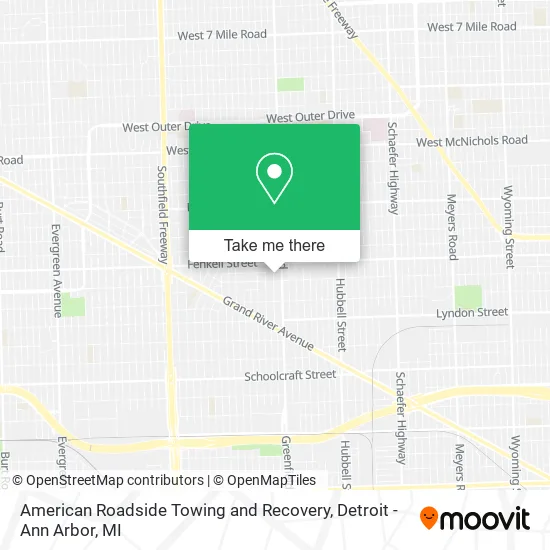 American Roadside Towing and Recovery map