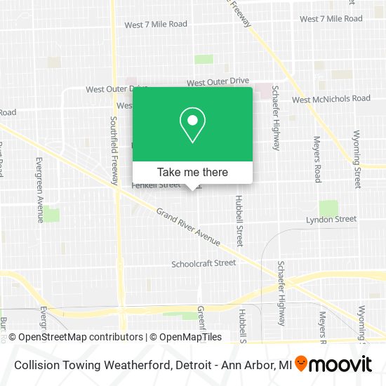 Collision Towing Weatherford map