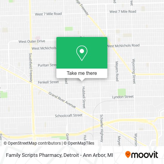 Mapa de Family Scripts Pharmacy