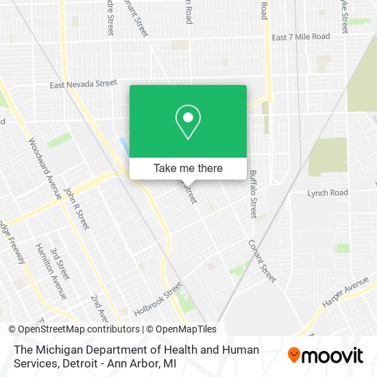 The Michigan Department of Health and Human Services map
