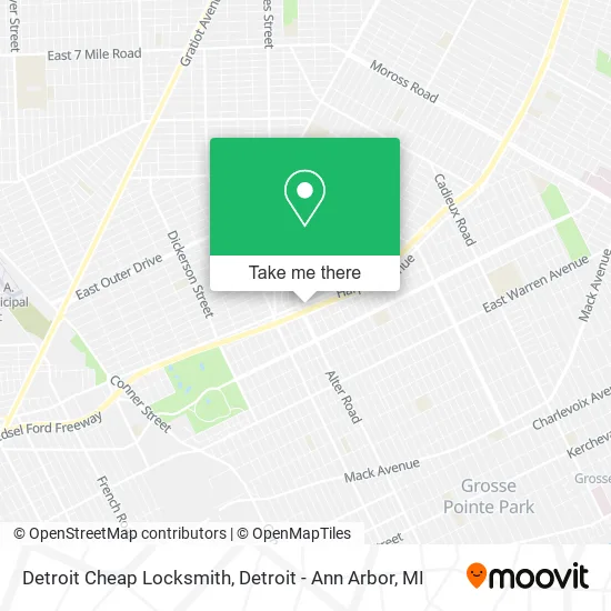Mapa de Detroit Cheap Locksmith
