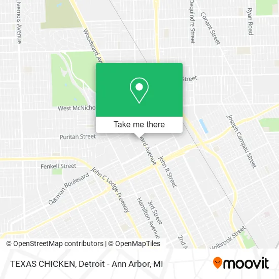 TEXAS CHICKEN map