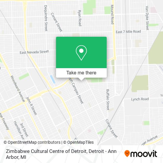 Zimbabwe Cultural Centre of Detroit map