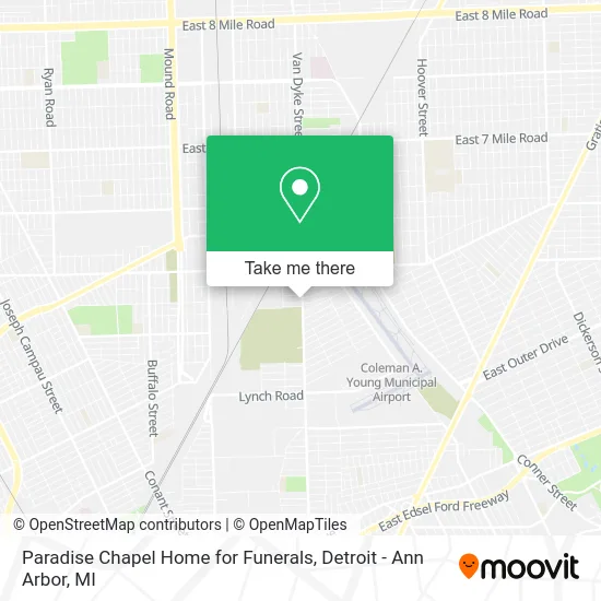 Paradise Chapel Home for Funerals map