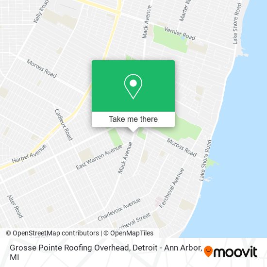 Mapa de Grosse Pointe Roofing Overhead