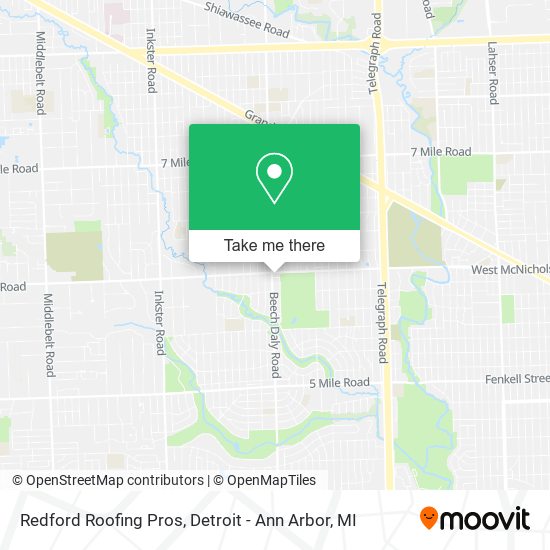 Redford Roofing Pros map