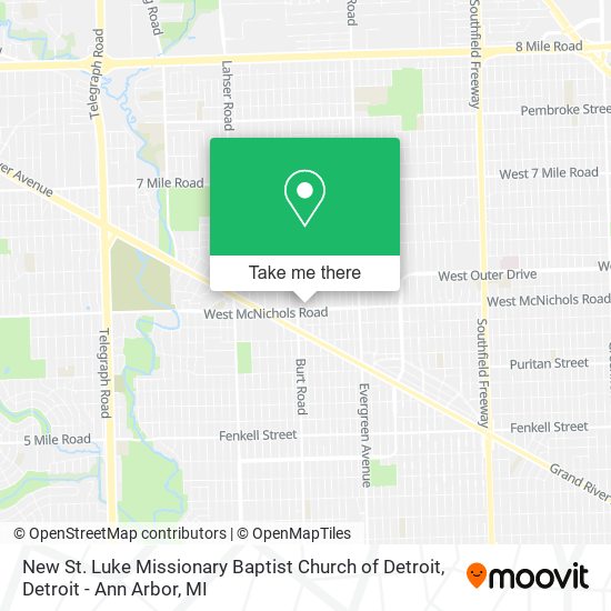 New St. Luke Missionary Baptist Church of Detroit map
