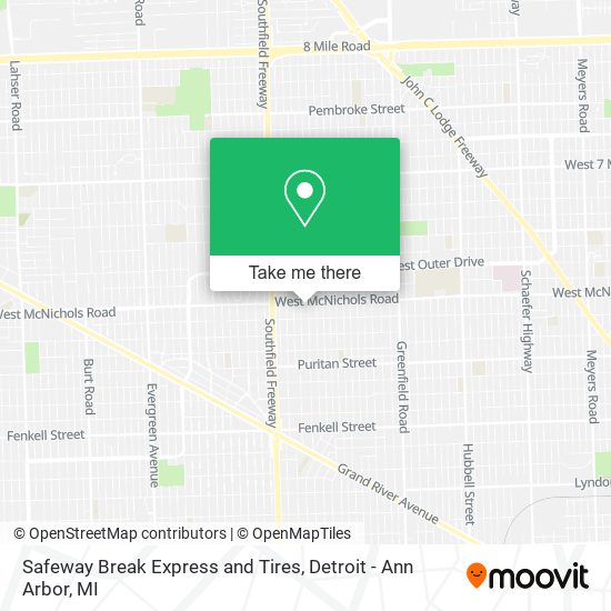 Safeway Break Express and Tires map