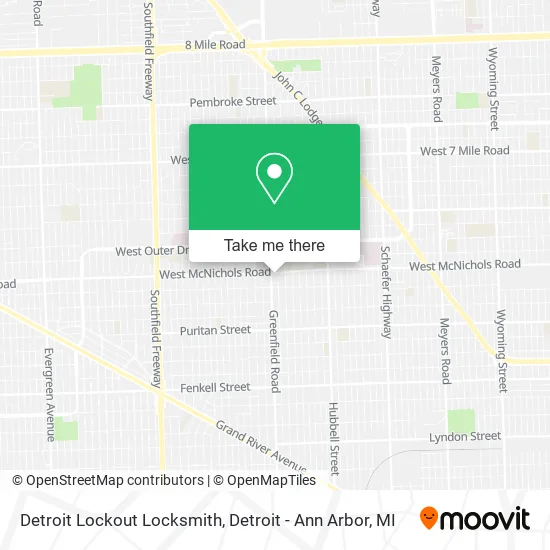 Detroit Lockout Locksmith map