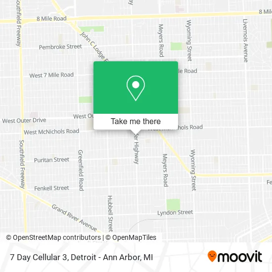 Mapa de 7 Day Cellular 3