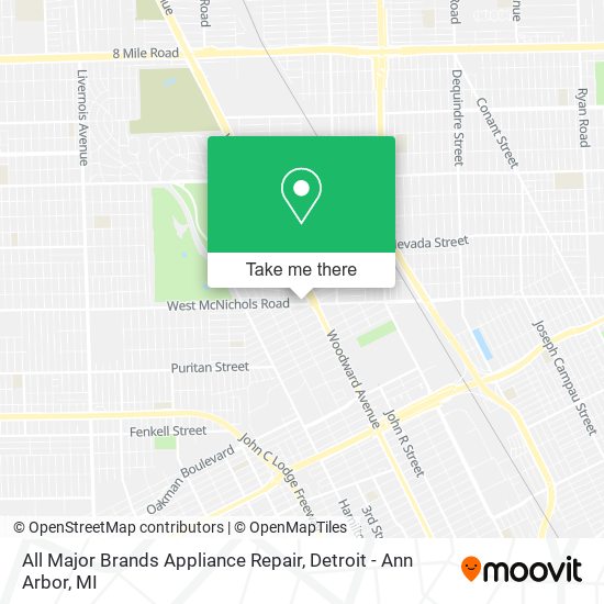 All Major Brands Appliance Repair map