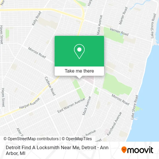 Detroit Find A Locksmith Near Me map