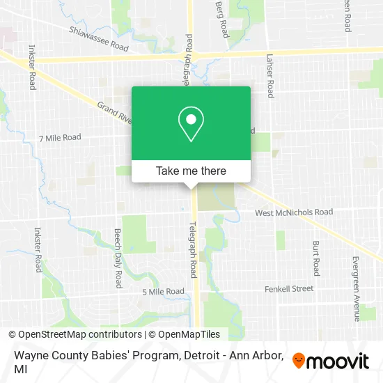 Wayne County Babies' Program map