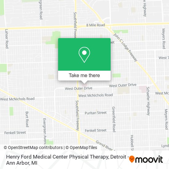 Henry Ford Medical Center Physical Therapy map