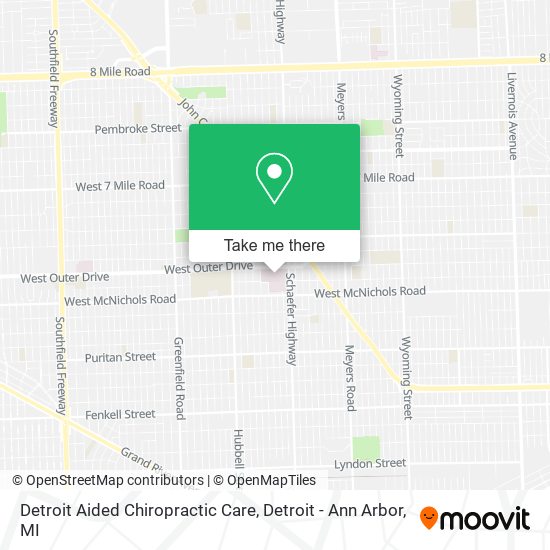 Detroit Aided Chiropractic Care map