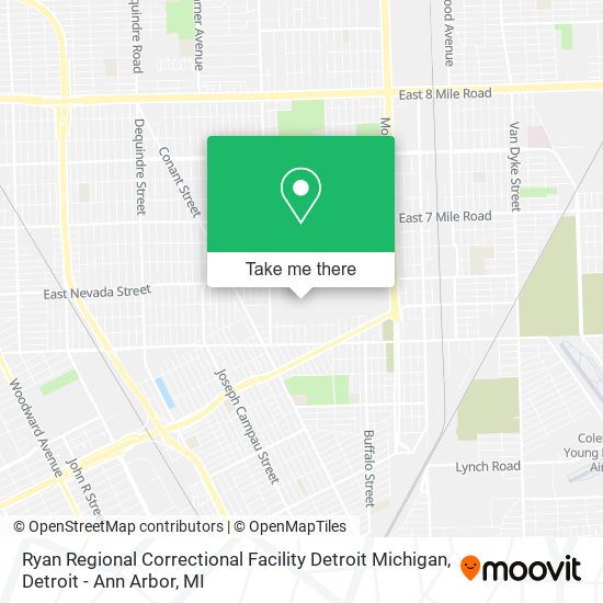 Ryan Regional Correctional Facility Detroit Michigan map