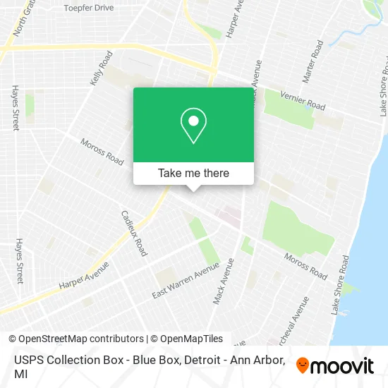 Mapa de USPS Collection Box - Blue Box