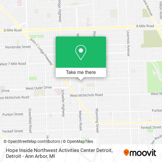 Hope Inside Northwest Activities Center Detroit map