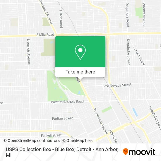 USPS Collection Box - Blue Box map