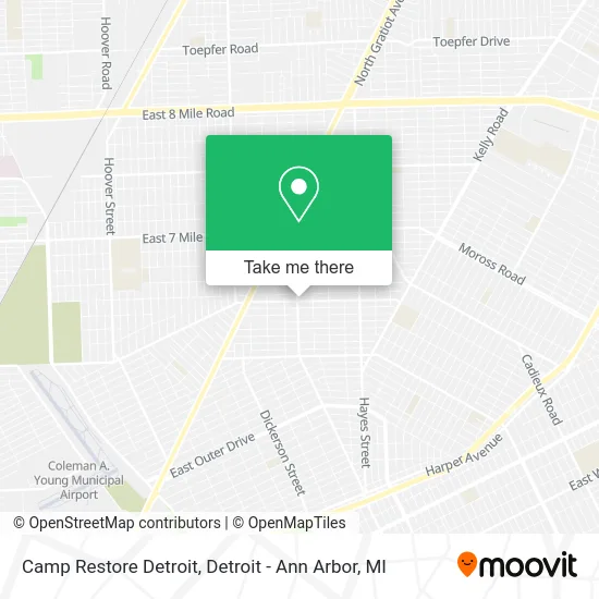 Camp Restore Detroit map