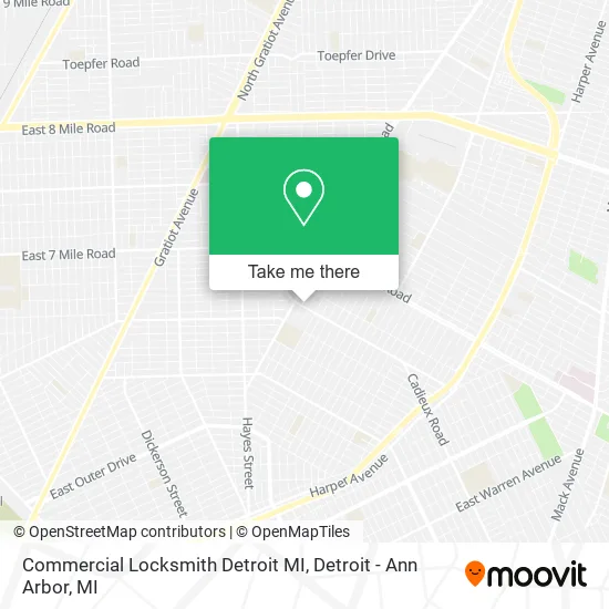 Commercial Locksmith Detroit MI map