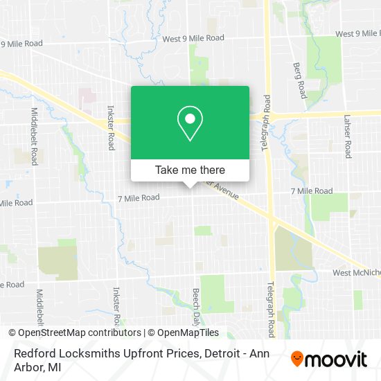 Redford Locksmiths Upfront Prices map