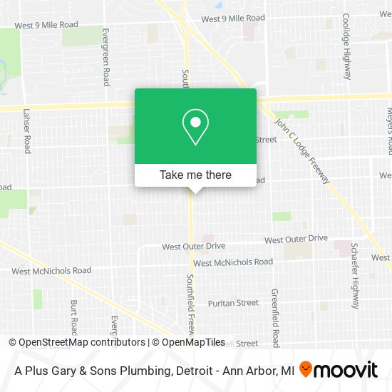 A Plus Gary & Sons Plumbing map