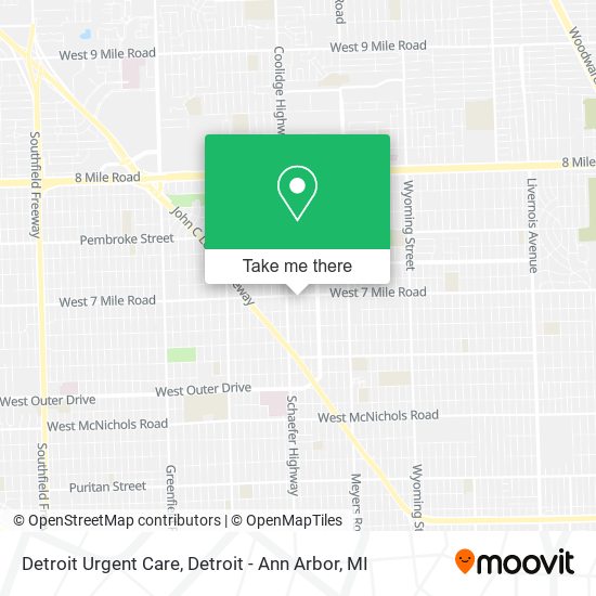 Mapa de Detroit Urgent Care