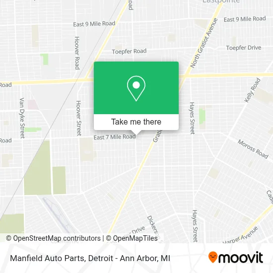 Manfield Auto Parts map