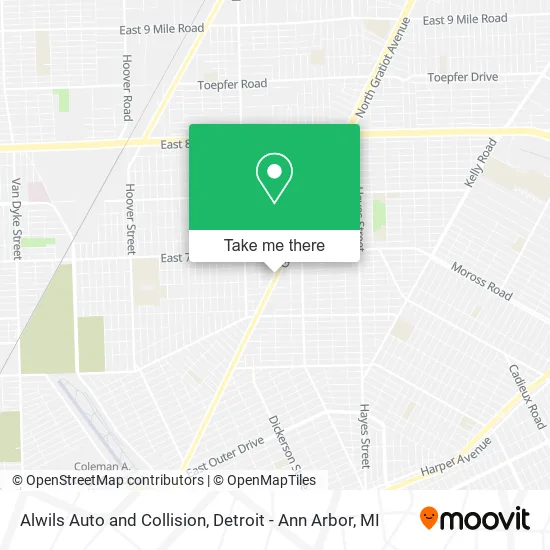 Alwils Auto and Collision map