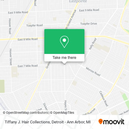 Tiffany J. Hair Collections map