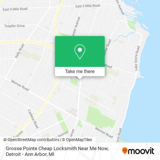 Grosse Pointe Cheap Locksmith Near Me Now map