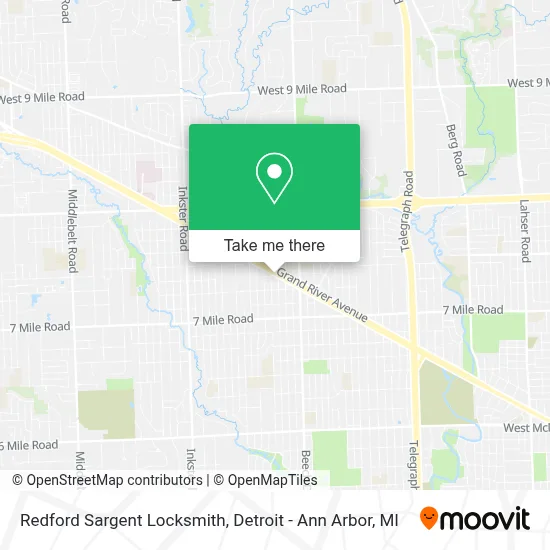 Redford Sargent Locksmith map