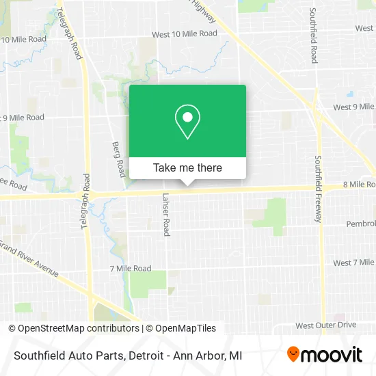 Southfield Auto Parts map