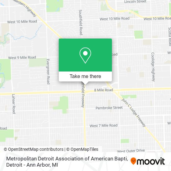 Metropolitan Detroit Association of American Bapti map