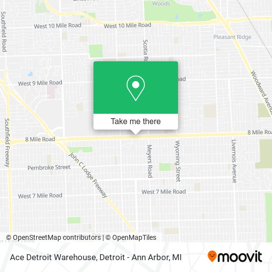 Ace Detroit Warehouse map
