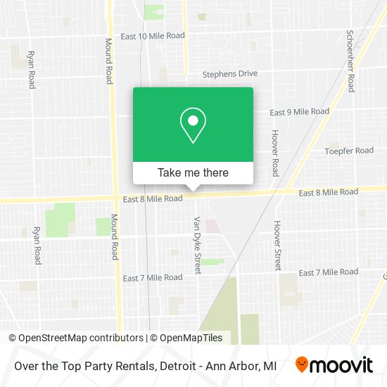 Over the Top Party Rentals map