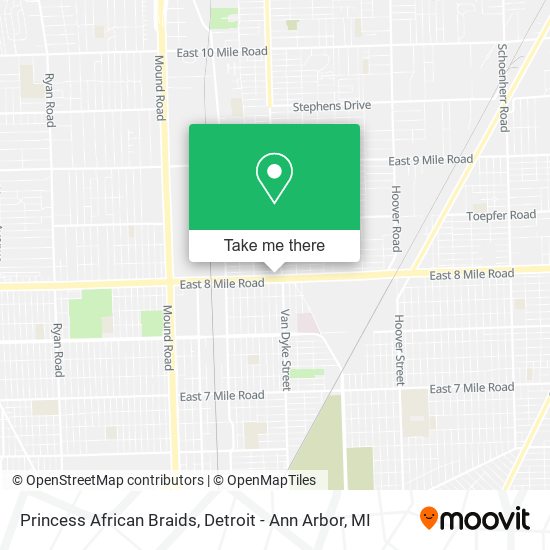 Princess African Braids map