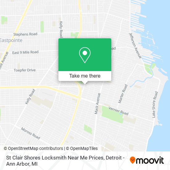 St Clair Shores Locksmith Near Me Prices map