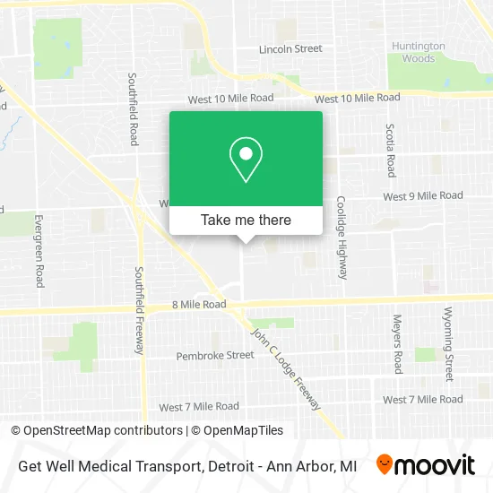 Get Well Medical Transport map