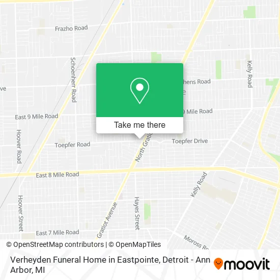 Verheyden Funeral Home in Eastpointe map
