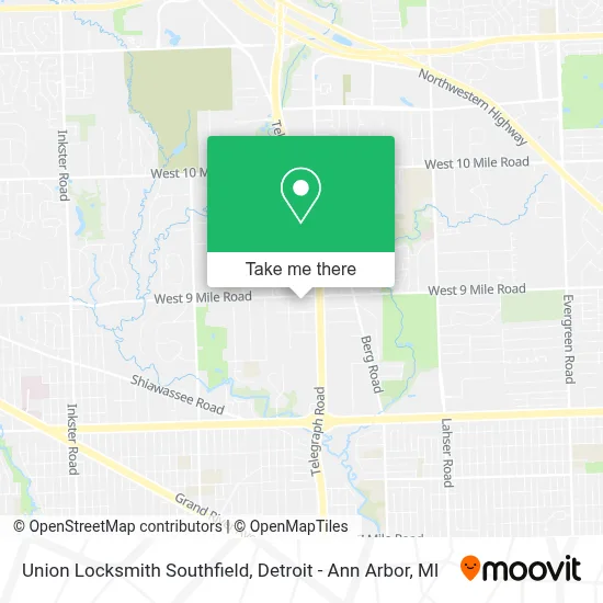 Union Locksmith Southfield map