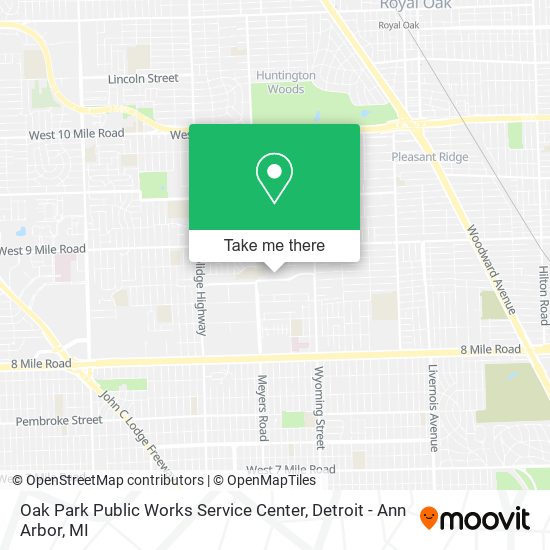 Mapa de Oak Park Public Works Service Center