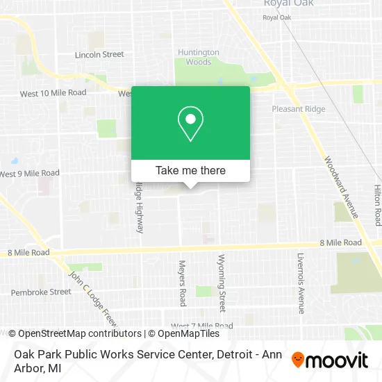 Mapa de Oak Park Public Works Service Center