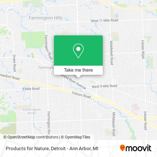 Mapa de Products for Nature